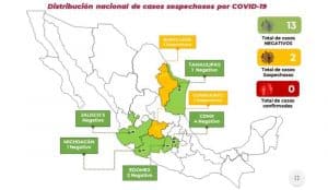 Reportan dos casos sospechosos de coronavirus COVID-19