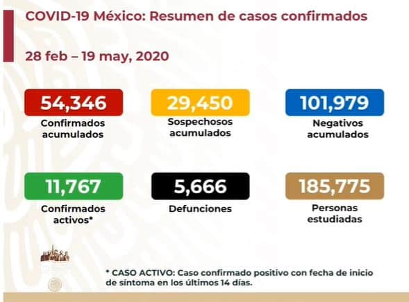 coronavirus en México al 19 de mayo nacional