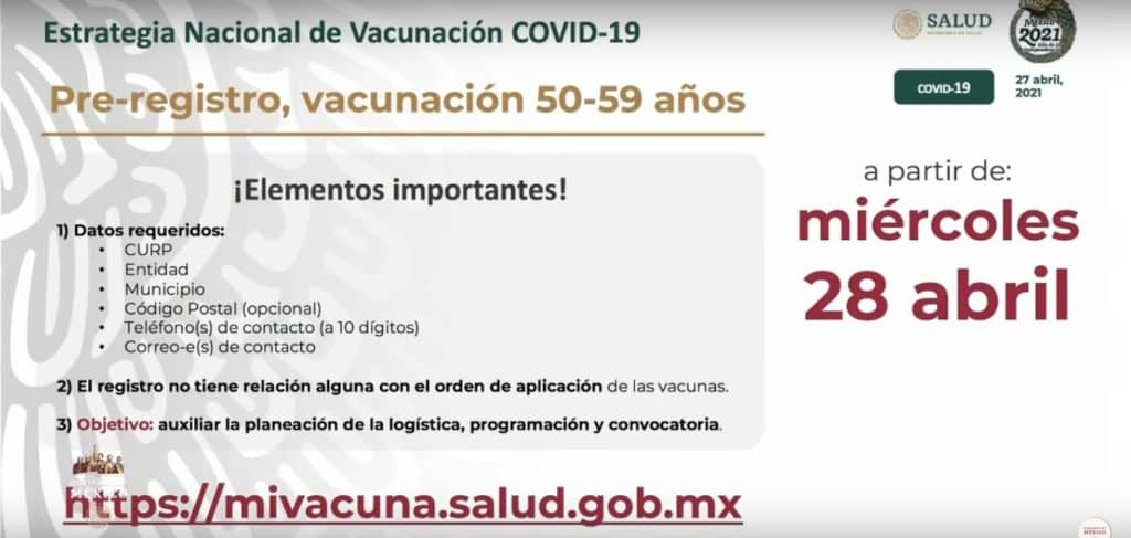 vacunación contra COVID-19 para personas de 50 a 59 años
