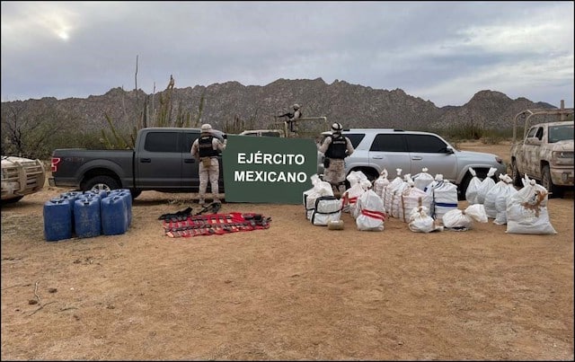 SEDENA Asegura droga y armamento en Sonora