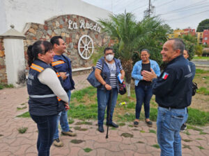 Supervisan habitantes de La Rueda funcionamiento de cárcamo para evitar riesgos por lluvias