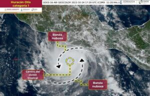 Otis se intensificó a huracán categoría 1, frente a Guerrero