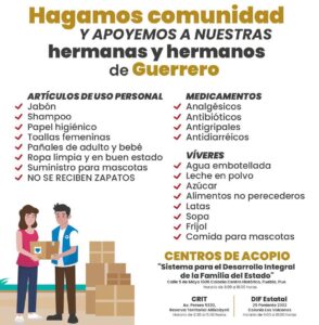 Habilita SEDIF 3 centros de acopio para damnificados por huracán "Otis" en Guerrero