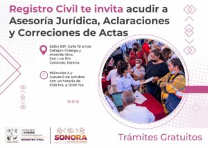 Lleva Gobierno de Sonora jornada de corrección de actas a SLRC