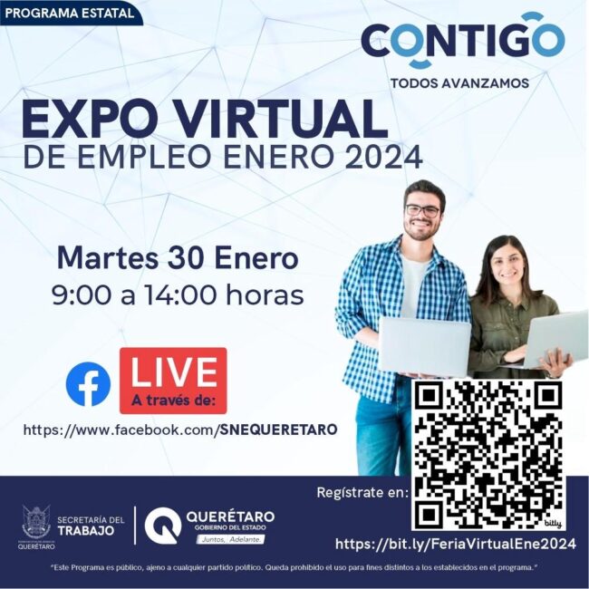 Alista ST la 1era Expo Virtual de Empleo del año en Querétaro